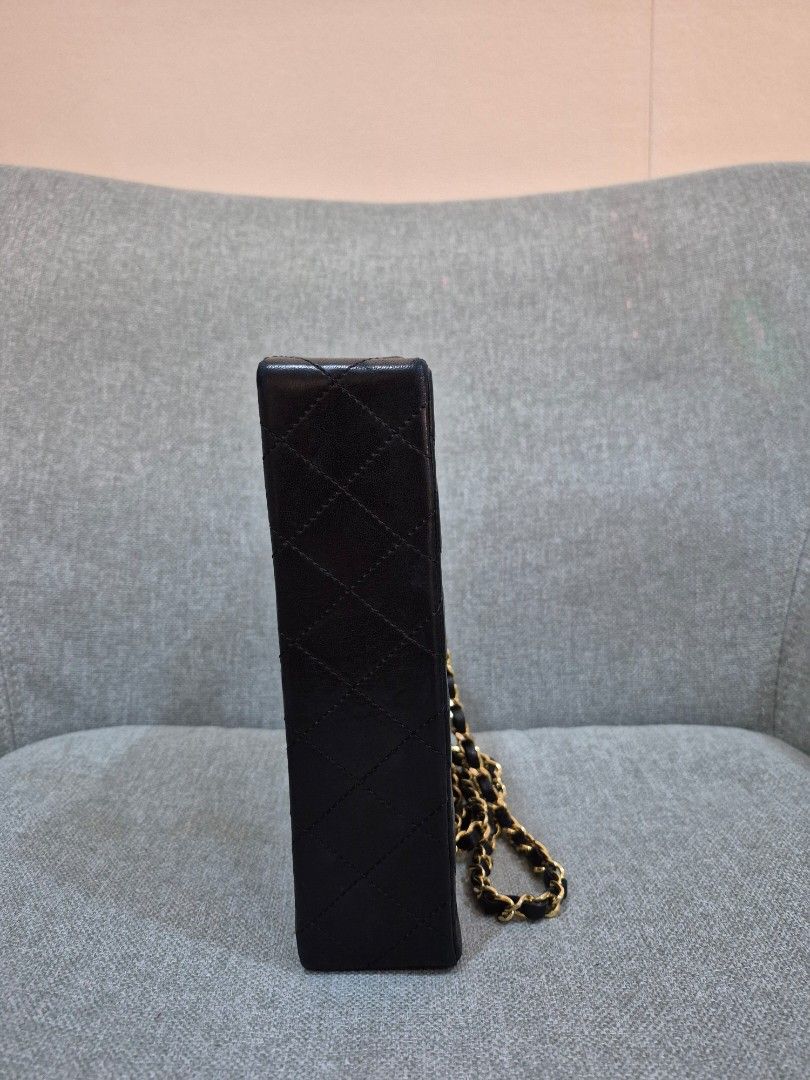 Chanel Vintage Paris Double Flap Black Lambskin 24k Gold Plated Hardware - Image 5