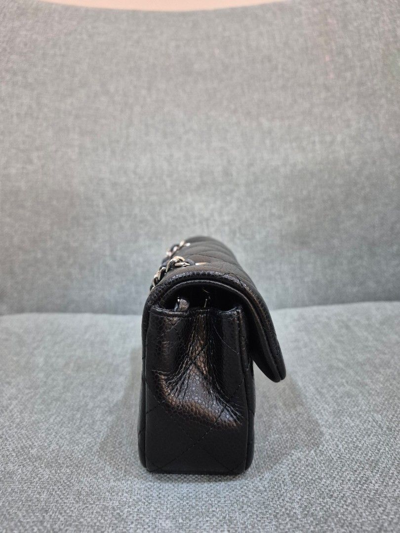 Chanel Extra Mini Rectangular Black Caviar Leather Silver Hardware - Image 2