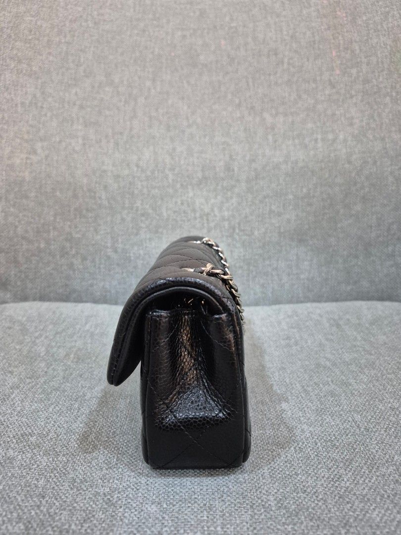 Chanel Extra Mini Rectangular Black Caviar Leather Silver Hardware - Image 4