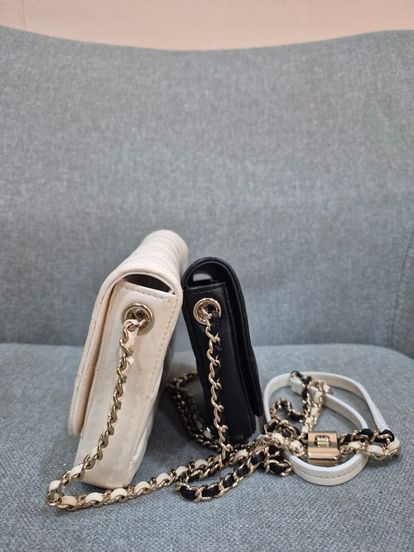 Chanel Side-Packs White/Black Lambskin Gold Hardware - Image 5