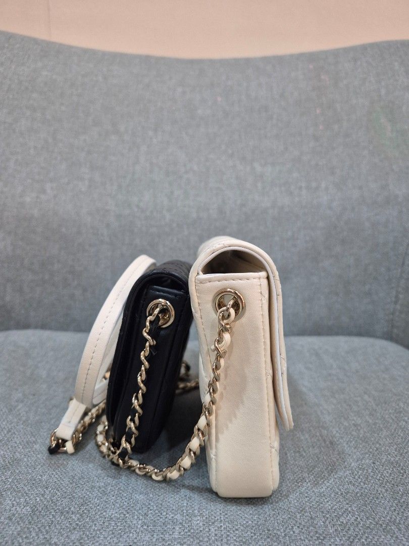 Chanel Side-Packs White/Black Lambskin Gold Hardware - Image 3