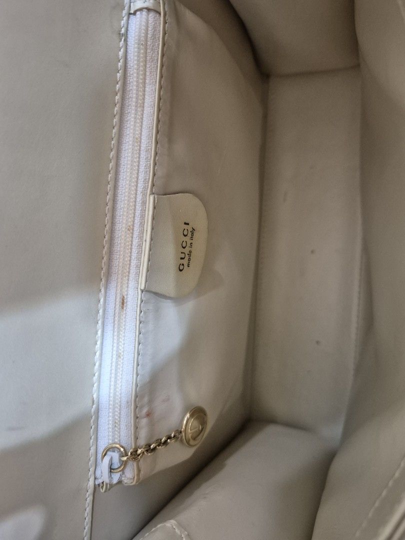 Gucci Clasp Shoulder Bag Smooth White Calfskin - Image 7