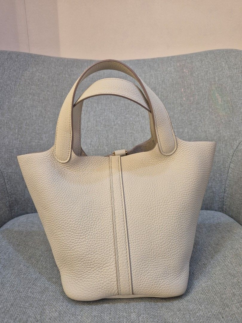 Hermes Picotin 18 Beton Clemence Gold Hardware - Image 4