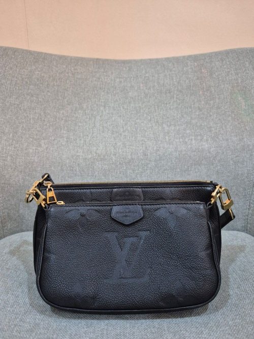Louis Vuitton Multi Pochette Accessories Black Monogram Empreinte Leather
