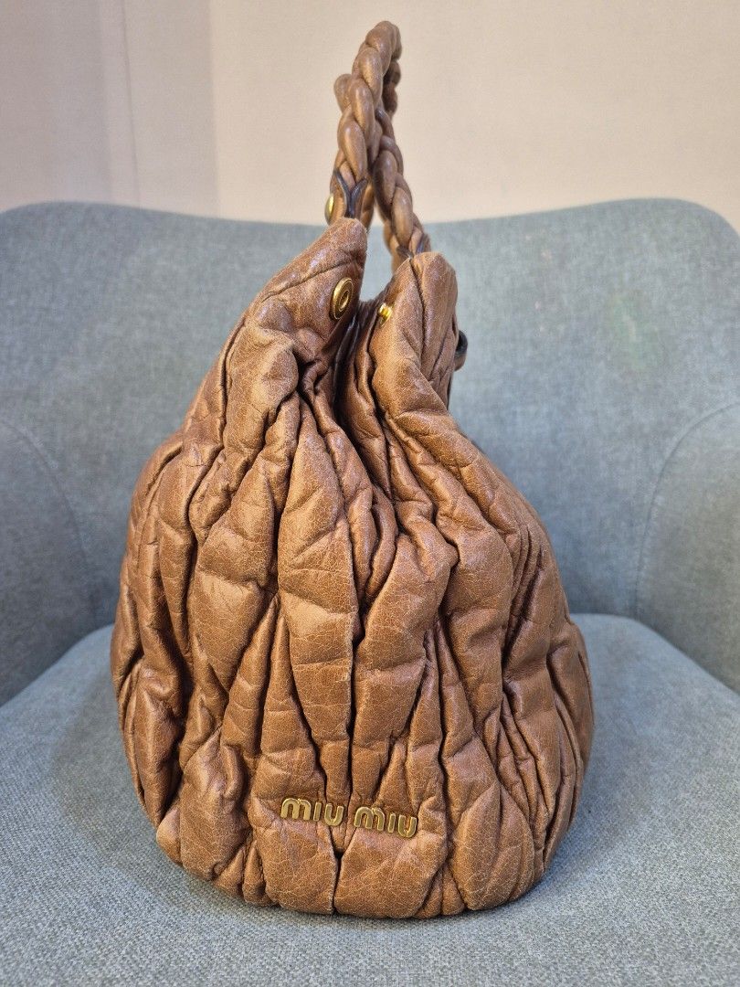 Miu Miu Coffer Handbag Caramel Nappa Leather - Image 3