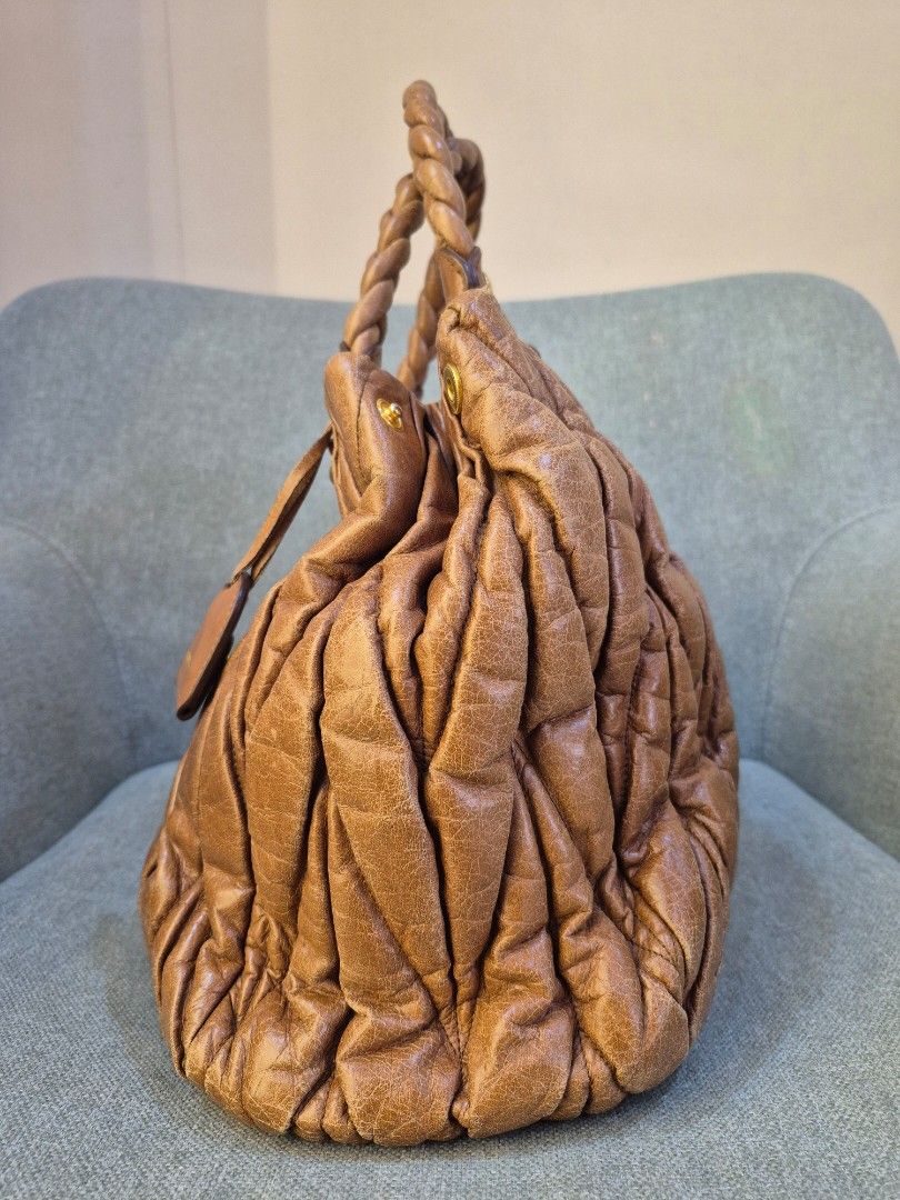 Miu Miu Coffer Handbag Caramel Nappa Leather - Image 5