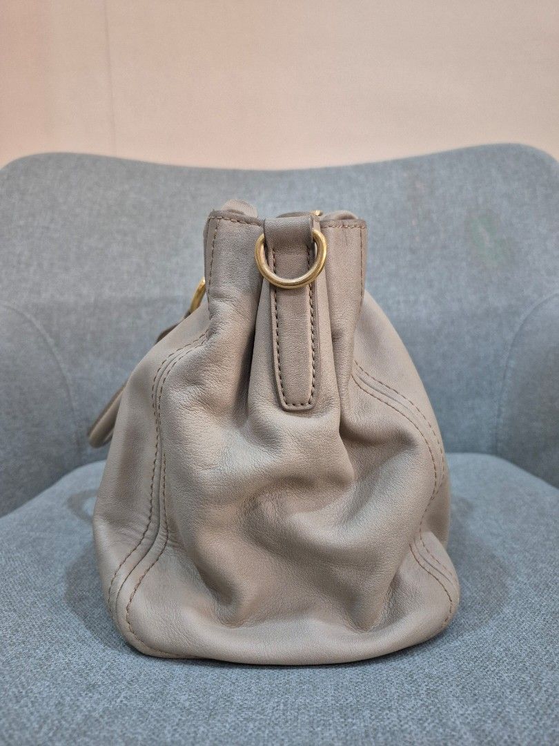 Prada Soft Calf Double Zip Tote Argilla Grey - Image 3