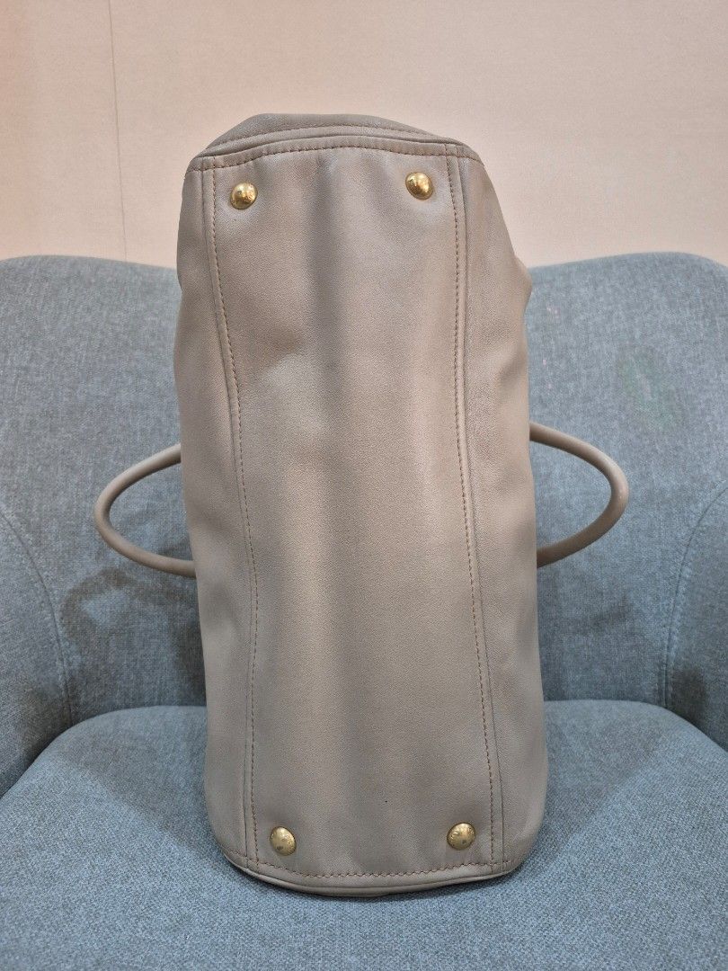 Prada Soft Calf Double Zip Tote Argilla Grey - Image 6