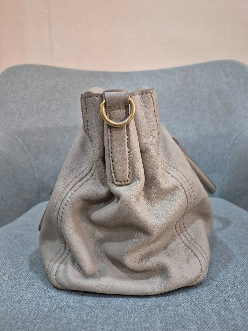 Prada Soft Calf Double Zip Tote Argilla Grey - Image 5