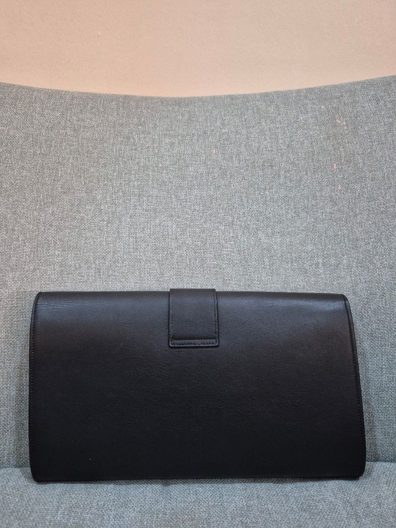 YSL Ligne Y Clutch Black Calfskin Gold Hardware - Image 4