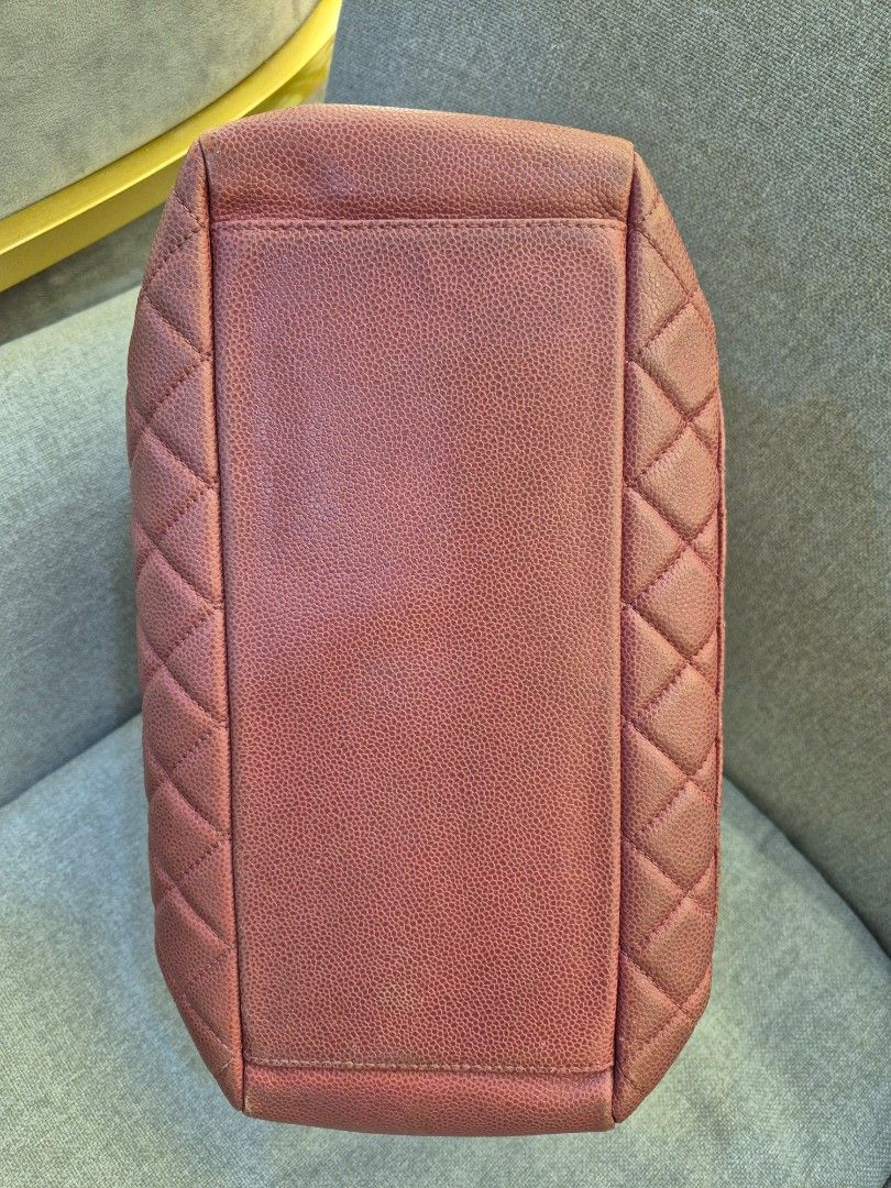 Chanel GST Dark Red Caviar Leather Silver Hardware - Image 4