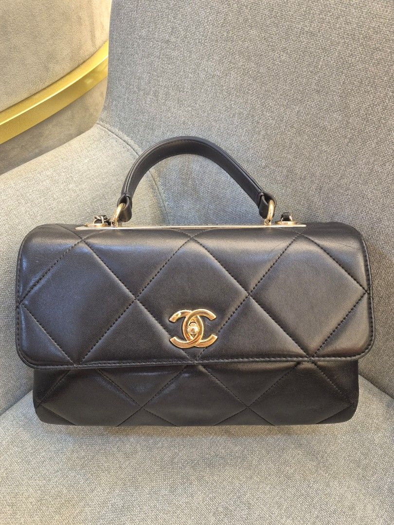 Chanel Trendy CC Medium Black Lambskin Gold Hardware