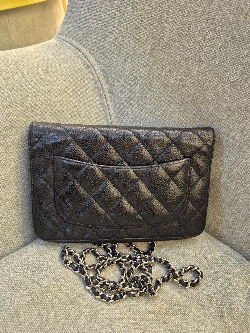 Chanel Wallet On Chain Black Caviar Leather Silver Hardware - Image 3