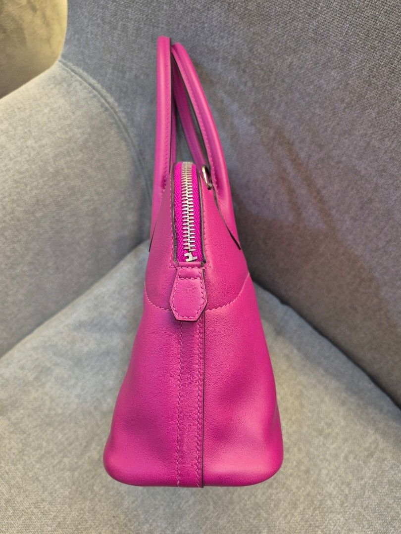 Hermes Bolide 27 Swift Rose Pourpre Palladium Hardware Stamp A - Image 4