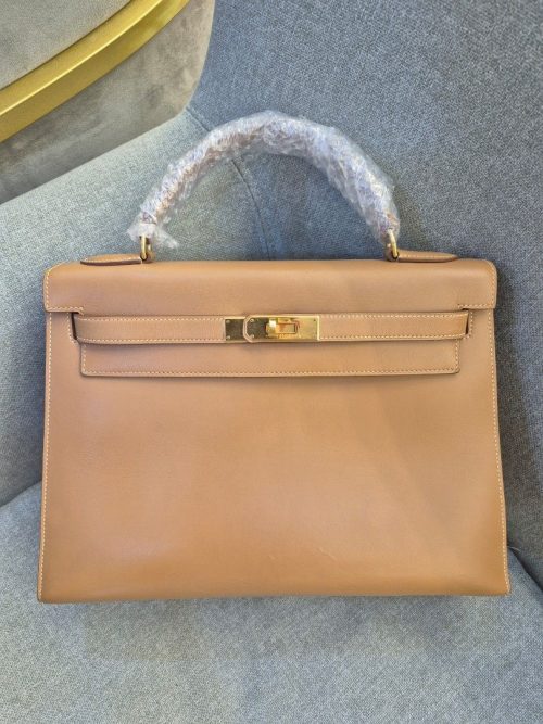Hermes Kelly 32 Gold Box Calf Leather Gold Hardware