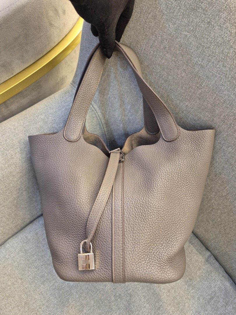 Hermes Picotin 22 Etain Clemence Palladium Hardware