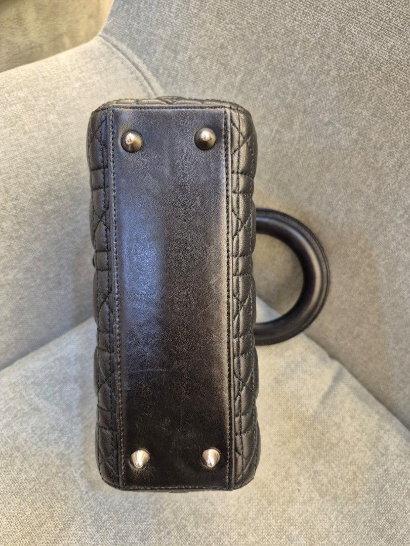 Lady Dior Small Black Lambskin Silver Hardware - Image 5